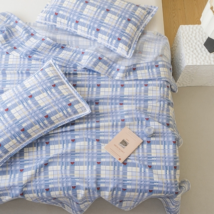 91家纺网 家纺一手货源 找家纺 （总）萌宝 2025老粗布新款纯棉细纱三枚缎卡帆布花边款软凉席床单提供买家秀