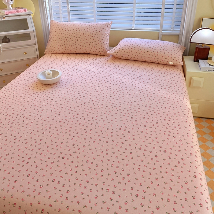 91家纺网 家纺一手货源 找家纺 爱彼家纺 2025新款锦柔老粗布席子凉席床单 玫瑰花园