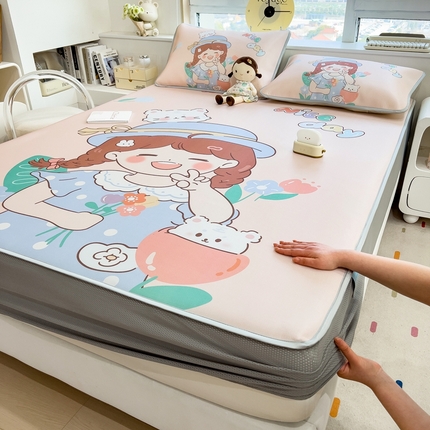 91家纺网 家纺一手货源 找家纺 （总）斯尔顿 2025新款炭光冰丝凉席-床笠款