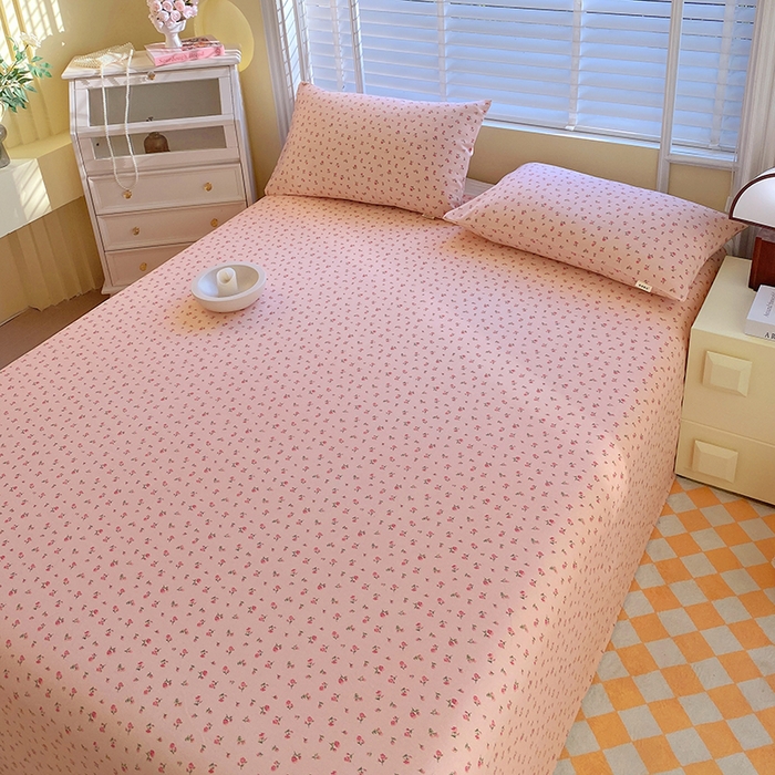 91家纺网 家纺一手货源 找家纺 爱彼家纺 2025新款锦柔老粗布席子凉席床单 玫瑰花园