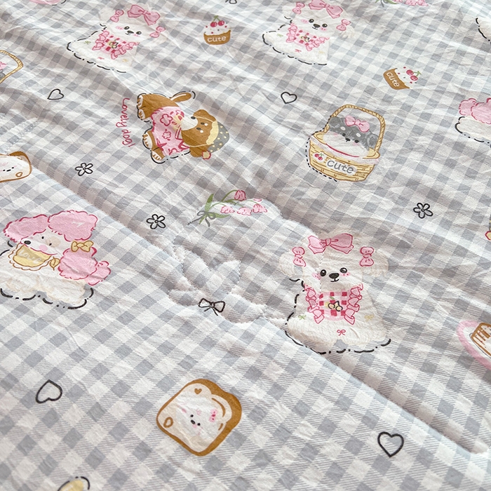 91家纺网 家纺一手货源 找家纺 西域种棉人·千百笠 2025新款A类新疆棉花夏凉被加宽包边水洗棉卡通印花吸湿透气棉花夏被空调被 凌香 童趣