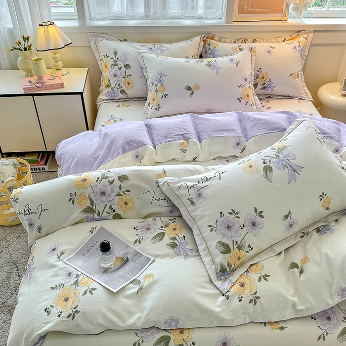 91家纺网 家纺一手货源 找家纺 红粉佳人家纺 2025春夏新款A类全棉纯棉12868纯棉单被套 迷雾花漾