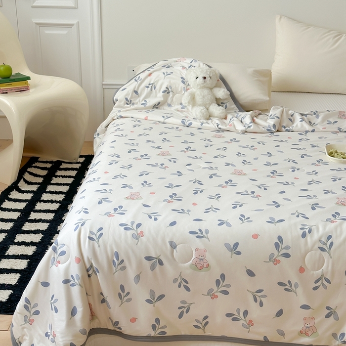 91家纺网 家纺一手货源 找家纺 觅糖家纺 2025新款软糯针织云柔大豆夏被 乖乖熊