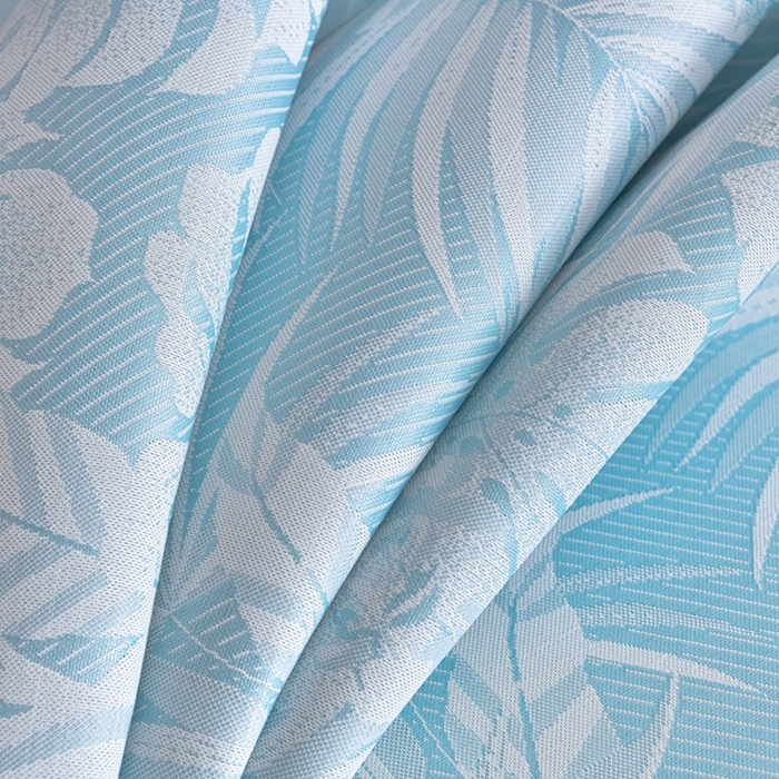 91家纺网 家纺一手货源 找家纺 芯诗曼家纺 2025新款三明治凉感丝提花冰丝席凉席 叶语恋-蓝床席款