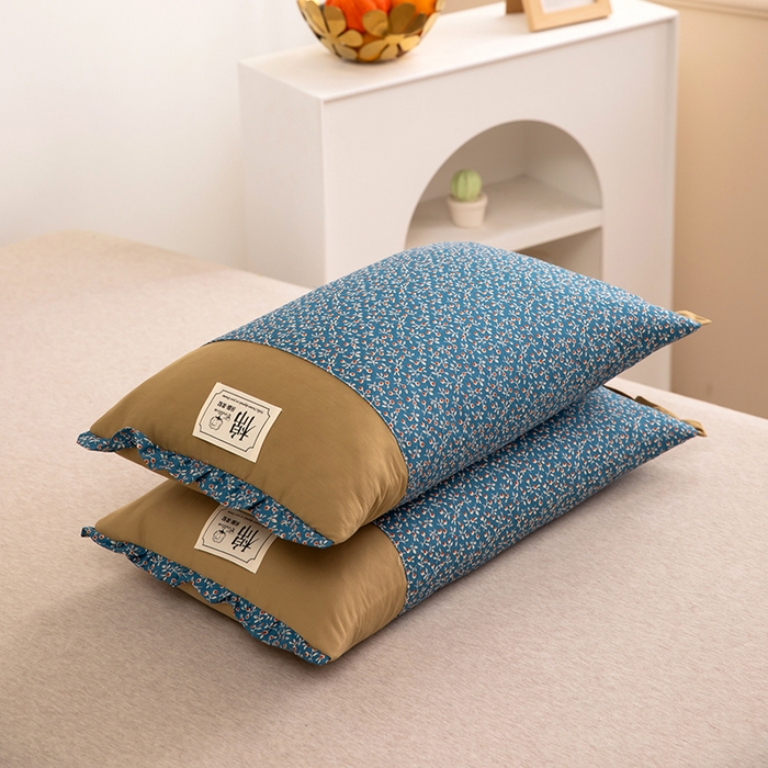 91家纺网 家纺一手货源 找家纺 （总）九州枕芯 2025新款全棉双层小碎花纯荞麦枕 枕头枕芯