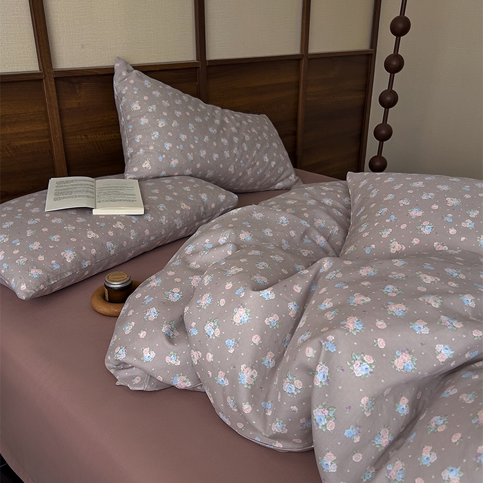 91家纺网 家纺一手货源 找家纺 优品阁  2025新款A类全棉有氧双层纱四件套 秀妍