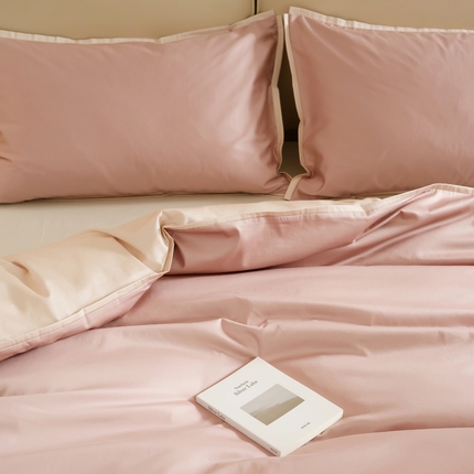 2025新款长绒棉缺角工艺单品系列单被套 泡沫粉