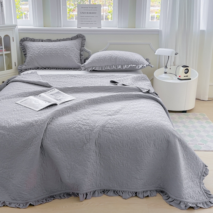 91家纺网 家纺一手货源 找家纺 乐卧家居 2026新款春夏轻氧自然系韩式透气薄款夏被空调被子-曼尼 曼尼-灰色