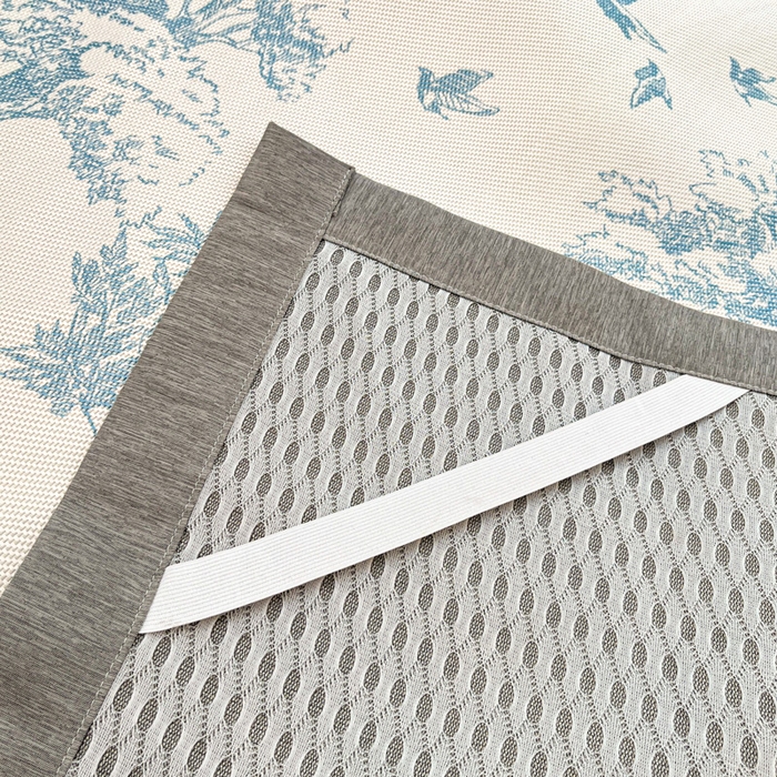 91家纺网 家纺一手货源 找家纺 花言狐语 2025新款印花真冰藤冰凉席 丛林间-蓝