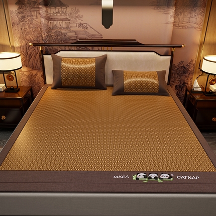 91家纺网 家纺一手货源 找家纺 （总）绒艺席业 2025新款艾草藤席冰丝双面席席子凉席