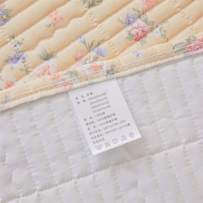 91家纺网 家纺一手货源 找家纺 恒爱家纺2025新款全棉纯棉韩版花边床盖 花开满天