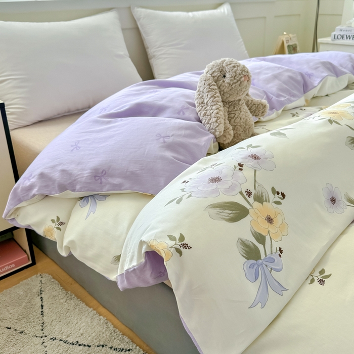 91家纺网 家纺一手货源 找家纺 红粉佳人家纺 2025春夏新款A类全棉纯棉12868纯棉单被套 迷雾花漾