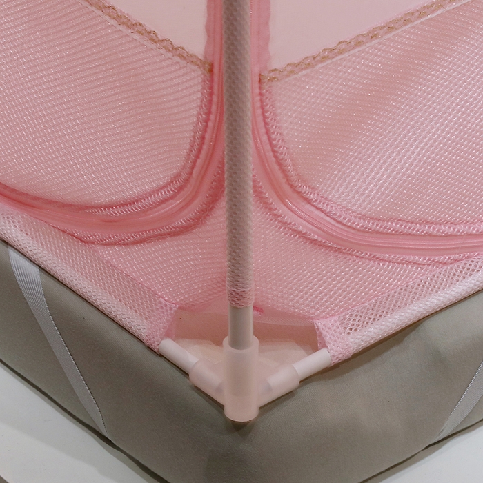 91家纺网 家纺一手货源 找家纺 夏彩 2025新款U型三开门外穿坐床蚊帐系列-货号88538/88539 88539粉色