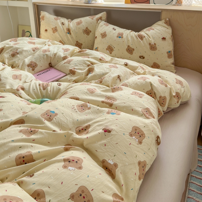 91家纺网 家纺一手货源 找家纺 （总）冕悠家纺 2025新款A类高克重糯叽叽超柔糯水洗棉印花四件套