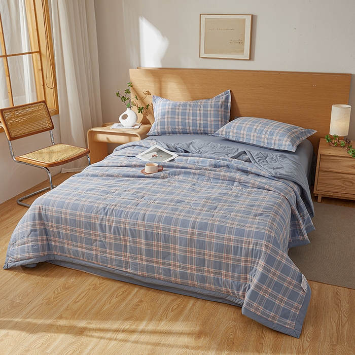 91家纺网 家纺一手货源 找家纺 西域种棉人·千百笠 2025新款A类100%新疆棉花夏凉被纯棉全棉填充原棉空调被手工宽边水洗棉夏被 罗宾格