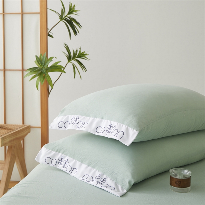 91家纺网 家纺一手货源 找家纺 西域种棉人·千百笠 2025新款A类100%新疆棉花夏凉被纯棉全棉填充毛巾绣绣花纯色双拼原棉空调被夏被 千寻薄荷绿