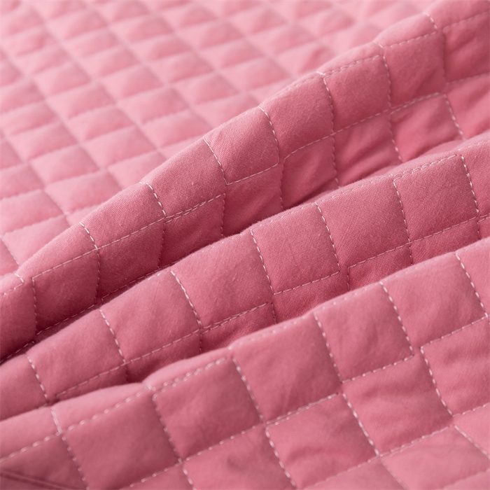 91家纺网 家纺一手货源 找家纺 优乐家纺 2025新款全棉四件套水洗纯棉夹棉绗缝加厚被罩 活力豆沙