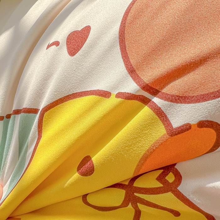 91家纺网 家纺一手货源 找家纺 悦织湾家纺 2025新款亲肤芦荟棉四件套轻奢印花磨毛床上用品亲肤棉四件套 开心鸭