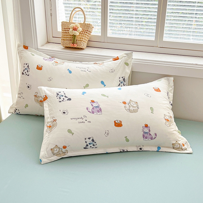 91家纺网 家纺一手货源 找家纺 西域种棉人·千百笠 2025新款A类新疆棉花夏凉被加宽包边水洗棉卡通印花吸湿透气棉花夏被空调被 凌香 许愿猫