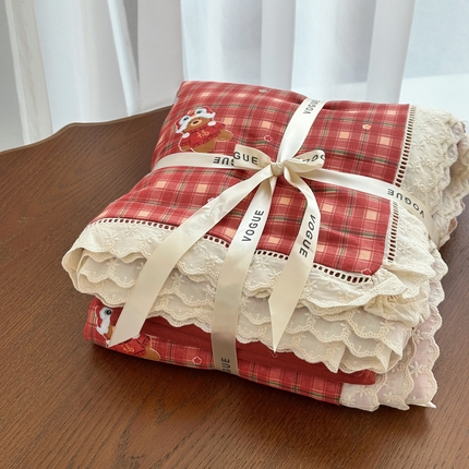 91家纺网 家纺一手货源 找家纺 （总）黛馨 2025新款全棉纯棉镂空蕾丝边四件套