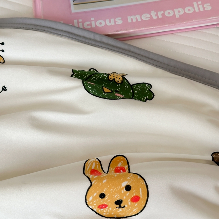 91家纺网 家纺一手货源 找家纺 觅糖家纺 2025新款软糯针织云柔大豆夏被 动物乐园