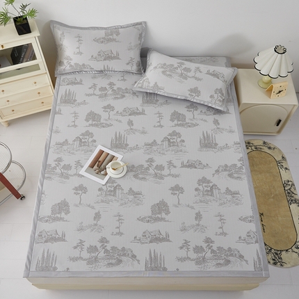 91家纺网 家纺一手货源 找家纺 （总）曲宿家纺 2025新款A类高分子色织提花软凉席系列