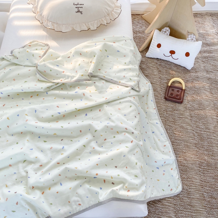 91家纺网 家纺一手货源 找家纺 （总）潮邦 2025新款全棉双层纱多功能盖毯