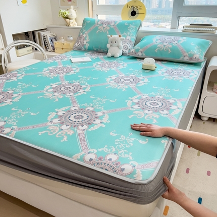 91家纺网 家纺一手货源 找家纺 （总）斯尔顿 2025新款炭光冰丝凉席-床笠款