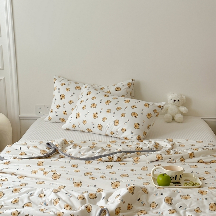 91家纺网 家纺一手货源 找家纺 觅糖家纺 2025新款软糯针织云柔大豆夏被 小白熊