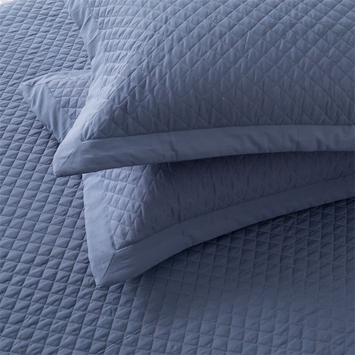 91家纺网 家纺一手货源 找家纺 优乐家纺 2025新款全棉四件套水洗纯棉夹棉绗缝加厚被罩 经典蓝