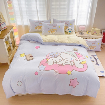 91家纺网 家纺一手货源 找家纺 （总）朵希曼 2025新款全棉大版数码印花四件套库洛米系列