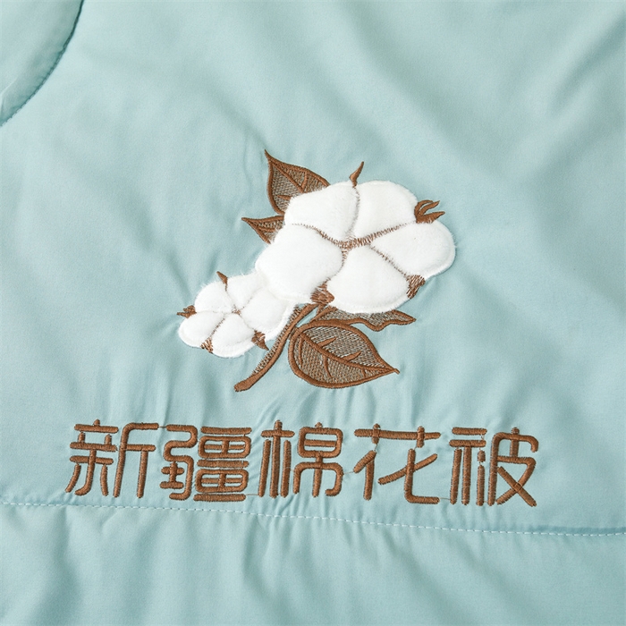 91家纺网 家纺一手货源 找家纺 西域种棉人·千百笠 2025新款A类100%新疆棉花夏凉被纯棉全棉填充毛巾绣绣花纯色双拼原棉空调被夏被 云暖-山水青