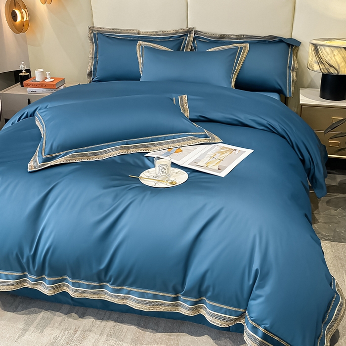 91家纺网 家纺一手货源 找家纺 瑞驰家纺 2025新款长绒棉纯棉绣花四件套--千寻系列 千寻-盛世兰