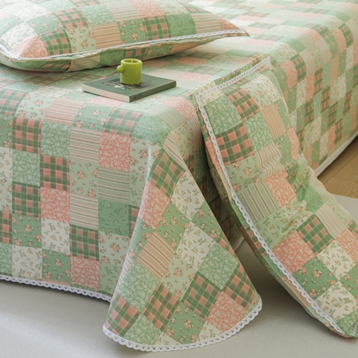 91家纺网 家纺一手货源 找家纺 （总）萌宝老粗布毛绒玩具 2025新款原棉老粗布印花床单系列细纱帆布软凉席三枚段条花边款