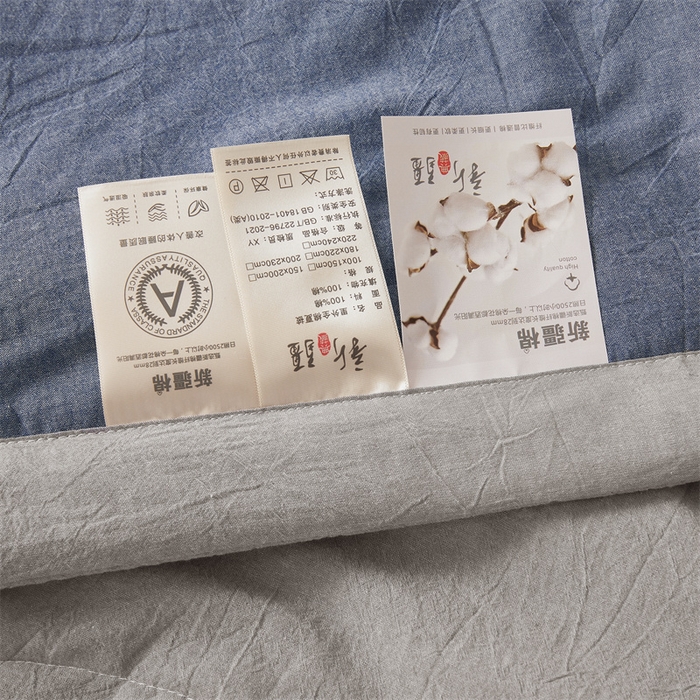 91家纺网 家纺一手货源 找家纺 2025新款A类里外全棉夏凉被100%新疆棉纯棉全棉填充无印格子款空调被原棉夏被 里外全棉-双拼蓝