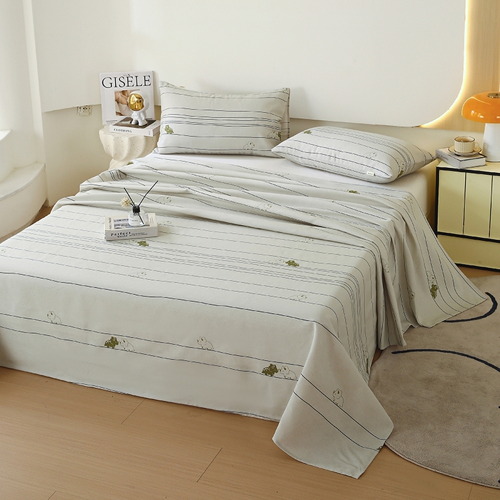 91家纺网 家纺一手货源 找家纺 爱彼家纺 2025新款锦柔老粗布席子凉席床单 条条龙