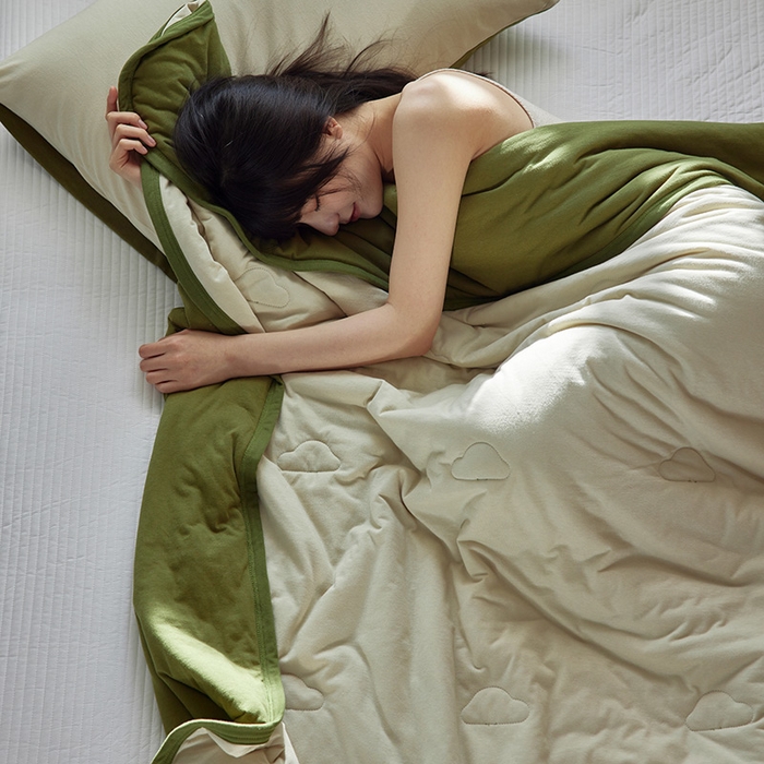 91家纺网 家纺一手货源 找家纺 （总）安莱生活 2025新款全棉纯棉云感针织棉双拼夏被夏凉被空调被