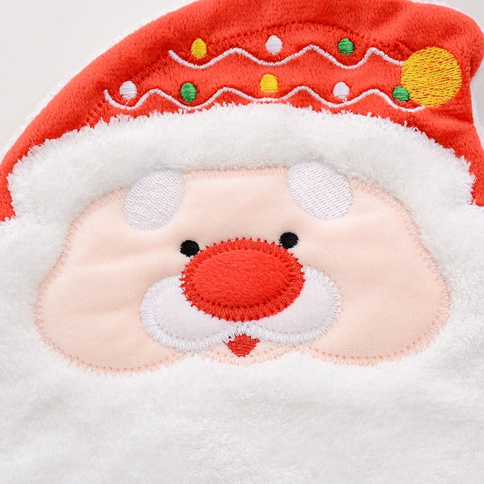 91家纺网 家纺一手货源 找家纺 彩虹毛巾 2025新款珊瑚绒卡通可挂式加厚吸水不掉毛可爱小毛巾厨房洗手间挂巾便携式懒人擦手布-圣诞系列 老人20*25cm 擦手巾/只