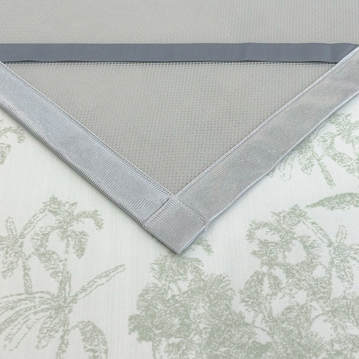 91家纺网 家纺一手货源 找家纺 曲宿家纺 2025新款高分子色织提花软凉席系列 丛林-果绿