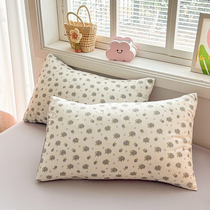 91家纺网 家纺一手货源 找家纺 金喜 2025新款小清新风格有氧针织双层纱大豆被夏被四件套 清欢