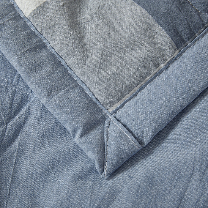 91家纺网 家纺一手货源 找家纺 西域种棉人·千百笠 2025新款A类100%新疆棉花夏凉被纯棉全棉填充原棉空调被手工宽边水洗棉夏被 蓝中格