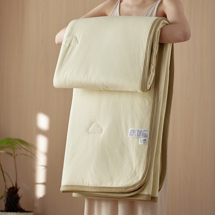 91家纺网 家纺一手货源 找家纺 安莱生活 2025新款全棉纯棉云感针织棉双拼夏被夏凉被空调被 陌上春双拼