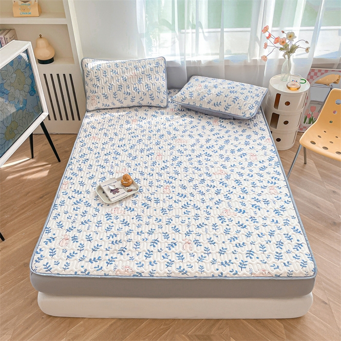 91家纺网 家纺一手货源 找家纺 布卢姆床垫 2025新款5mmA类乳胶凉席床笠套件夏被组合 芊芊玉兔