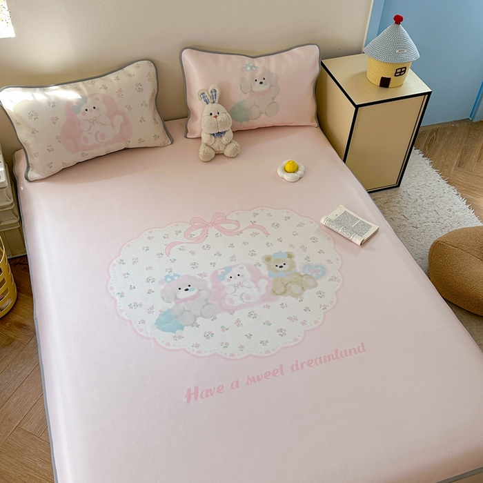 91家纺网 家纺一手货源 找家纺 美乐迪家纺 2025新款碳光凉感冰丝席 碎花汪