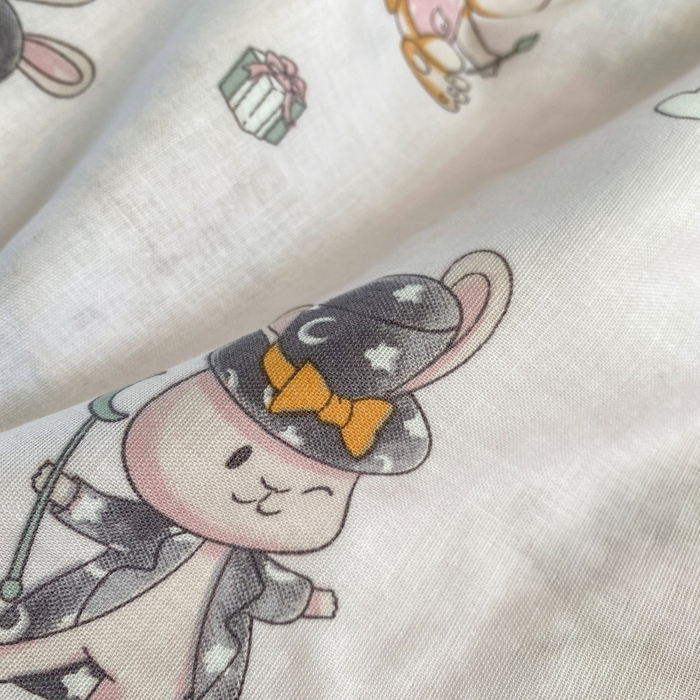 91家纺网 家纺一手货源 找家纺 潮邦 2025新款全棉双层纱多功能盖毯 兔之园