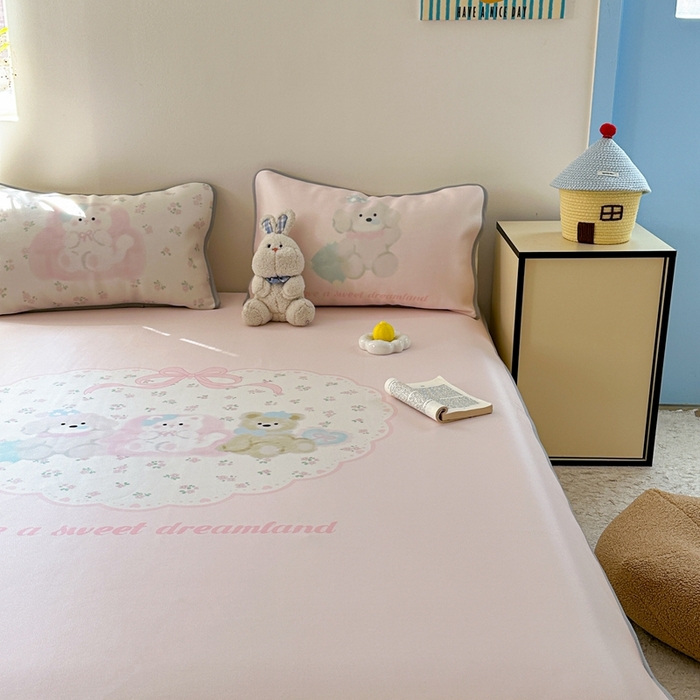 91家纺网 家纺一手货源 找家纺 美乐迪家纺 2025新款碳光凉感冰丝席 碎花汪