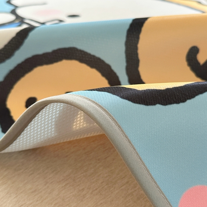 91家纺网 家纺一手货源 找家纺 美乐迪家纺 2025新款碳光凉感冰丝席 汉堡小狗