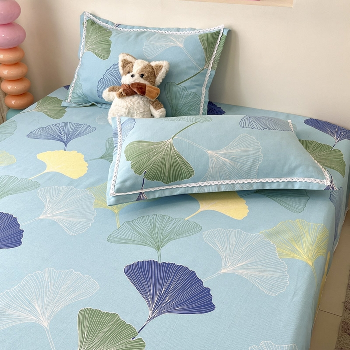 91家纺网 家纺一手货源 找家纺 新印象  2025新款花边老粗布床单款床笠款三件套秋意