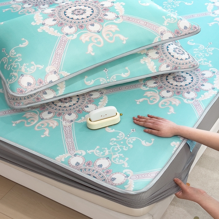 91家纺网 家纺一手货源 找家纺 （总）斯尔顿 2025新款炭光冰丝凉席-床笠款