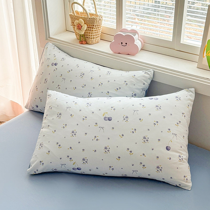 91家纺网 家纺一手货源 找家纺 金喜 2025新款小清新风格有氧针织双层纱大豆被夏被四件套 星晴兰